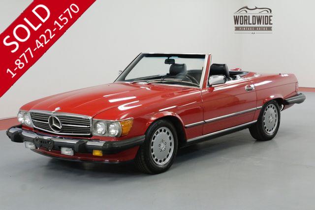 1987 MERCEDES-BENZ 560SL RARE RED WITH BLACK SOFT TOP A/C BLOWS COLD