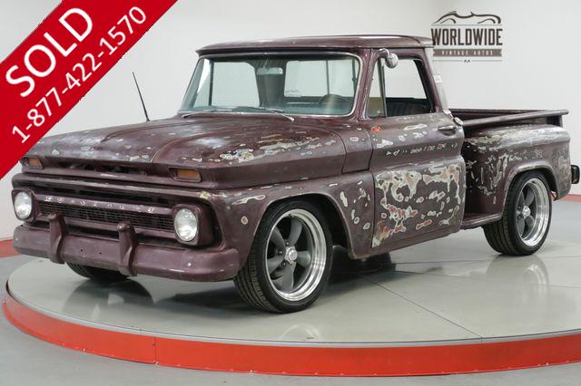 1966 CHEVROLET  C10  SHORT BED PS PB V8 DISC PATINA CUSTOM WHEELS