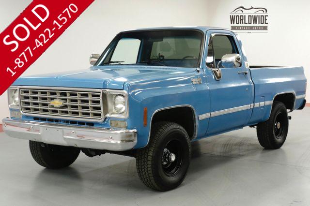 1976 CHEVROLET TRUCK K10 SHORTBOX 4X4 PS PB, FUEL INJECTION! 